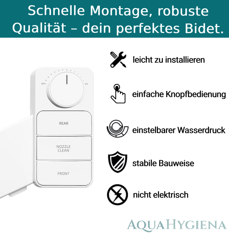 AquaHygiena - Nicht elektrischer Bidet-Aufsatz