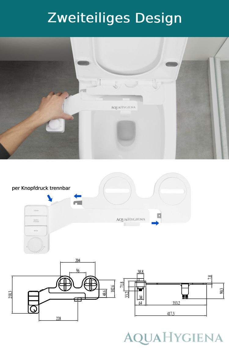 AquaHygiena - Nicht elektrischer Bidet-Aufsatz